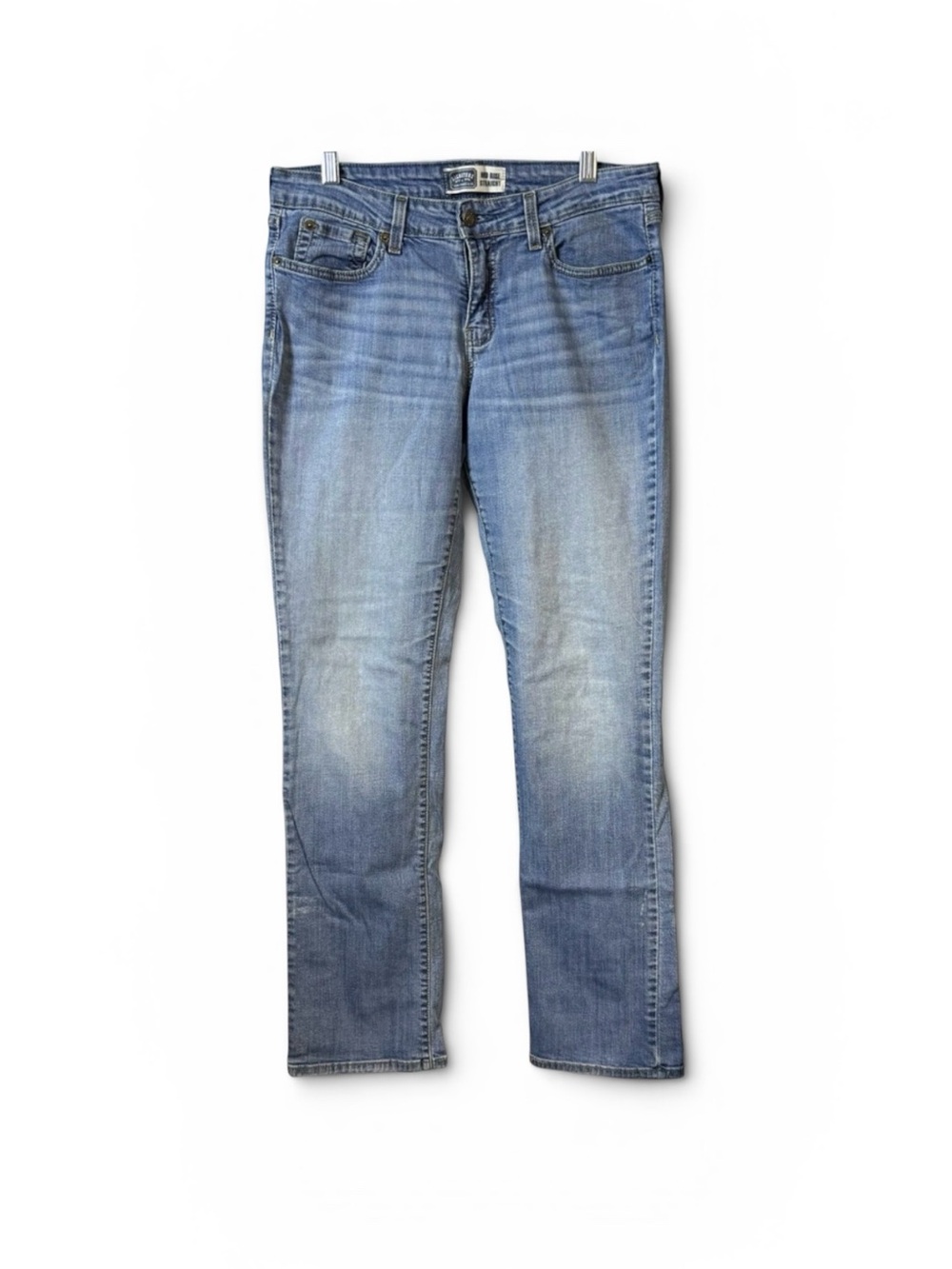 Signature Levi Strauss Sz 10 Long Mid Rise Straight Jeans Medium Wash